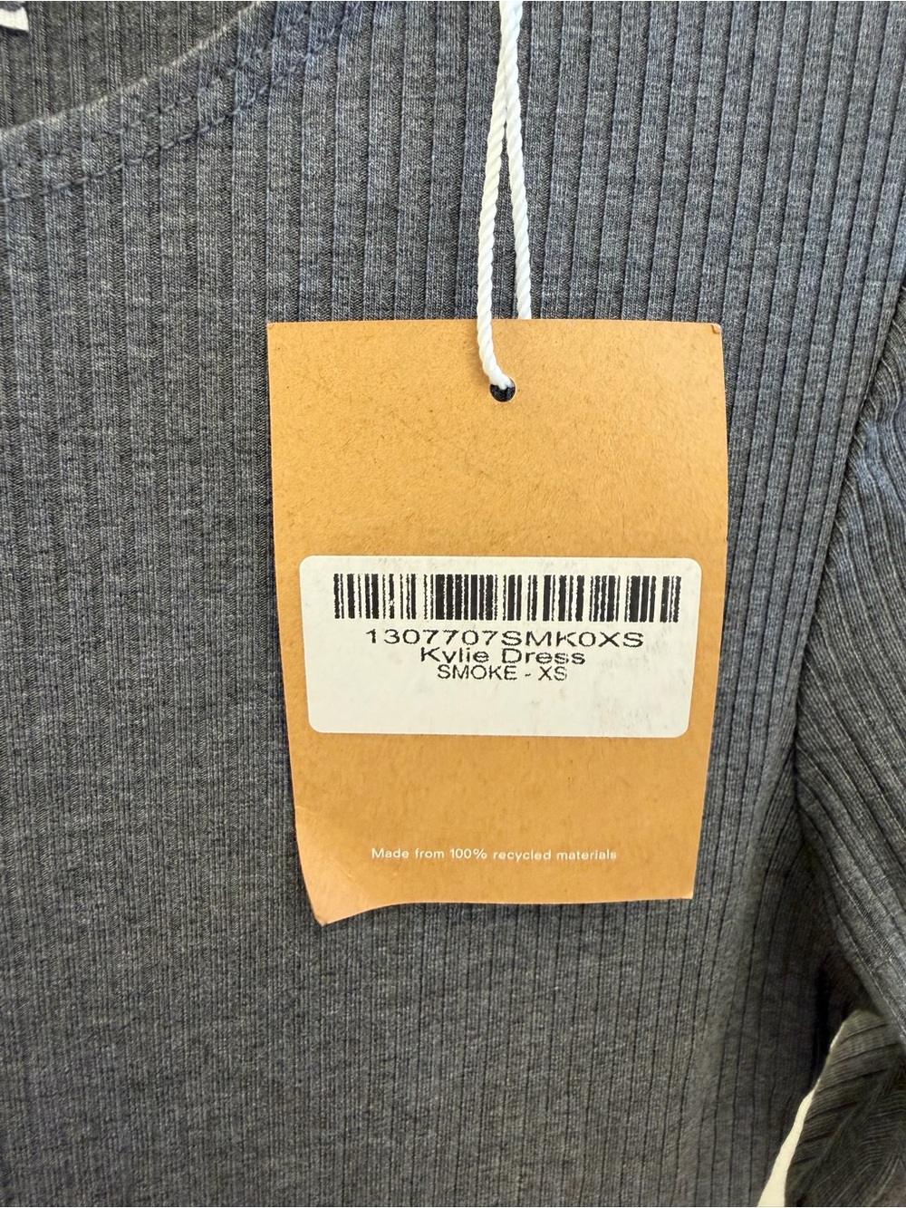 Reformation Kylie Long-Sleeve Ribbed Slate Grey Smoke Dress Sz XS NWT's - Picture 8 of 12